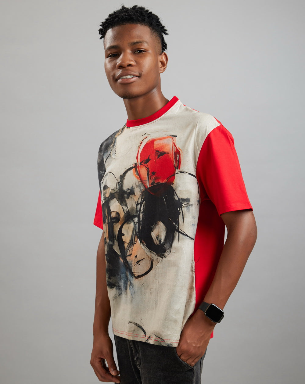 Red Echo (Oversize Linen T-Shirt) – KRAMPSTER®️
