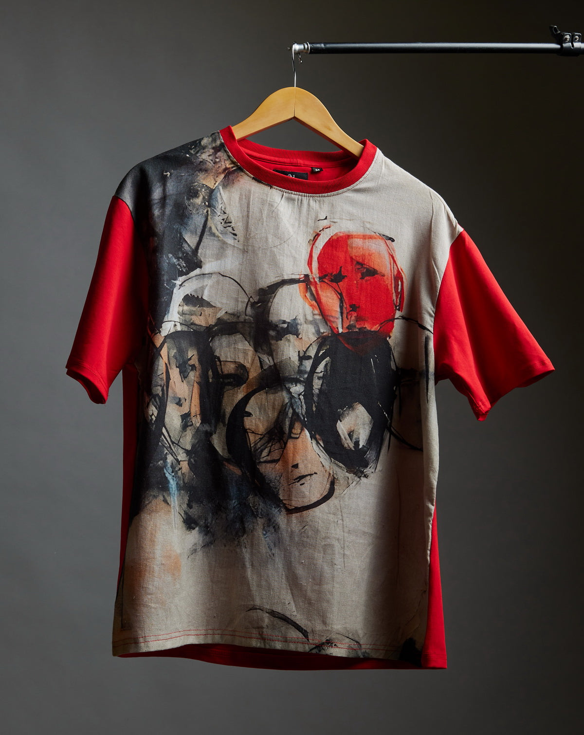 Red Echo (Oversize Linen T-Shirt) – KRAMPSTER®️