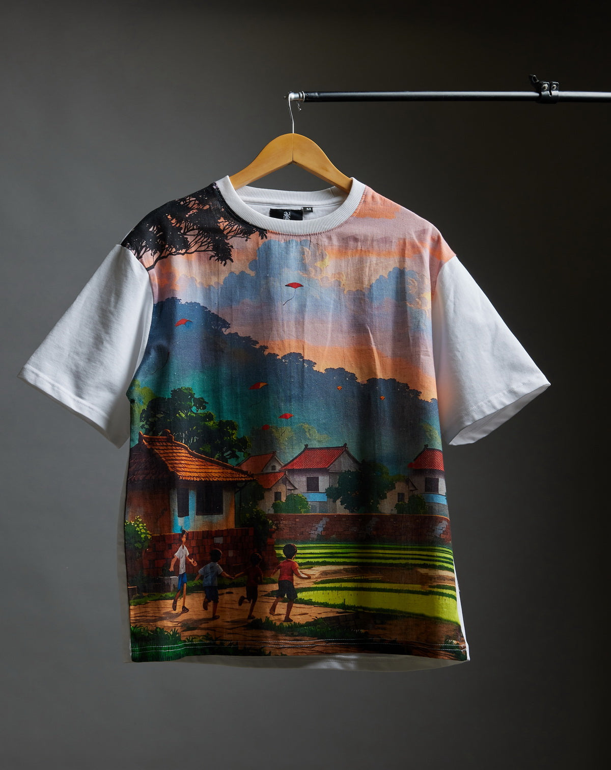 Village Skies (Oversize Linen T-Shirt) – KRAMPSTER®️
