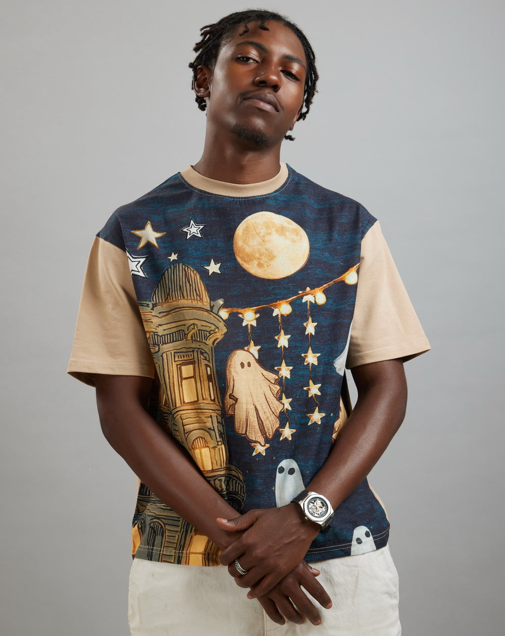 Ghost Lights (Oversize Linen T-Shirt) – KRAMPSTER®️