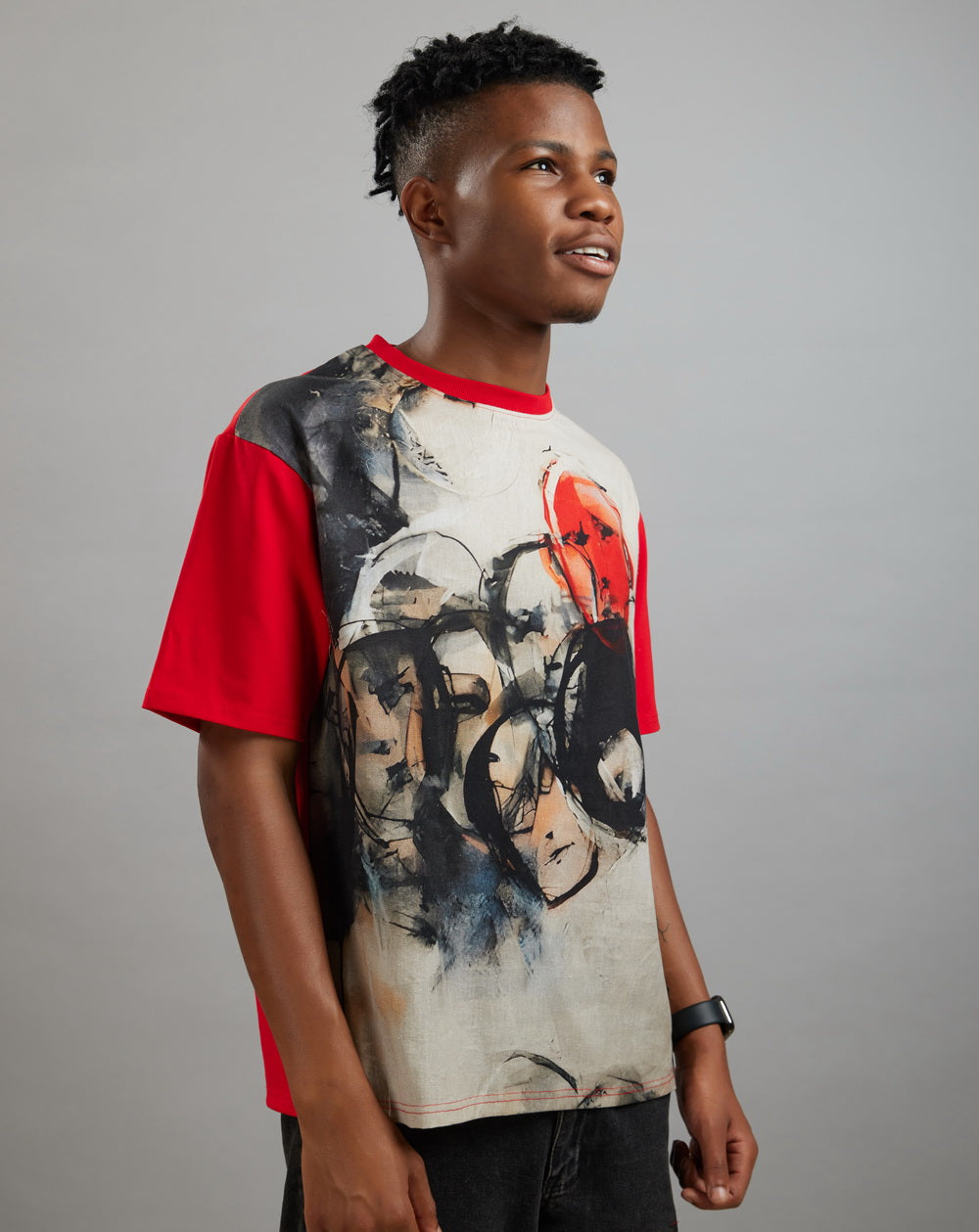 Red Echo (Oversize Linen T-Shirt) – KRAMPSTER®️
