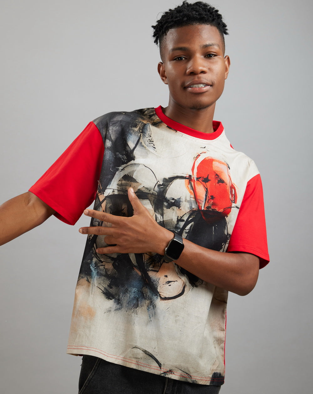 Red Echo (Oversize Linen T-Shirt) – KRAMPSTER®️
