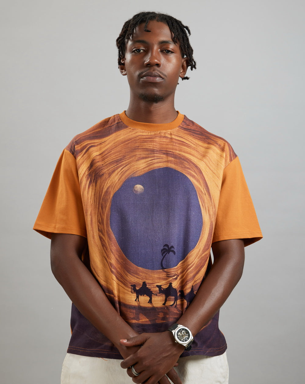 Desert Vortex (Oversize Linen T-Shirt) – KRAMPSTER®️