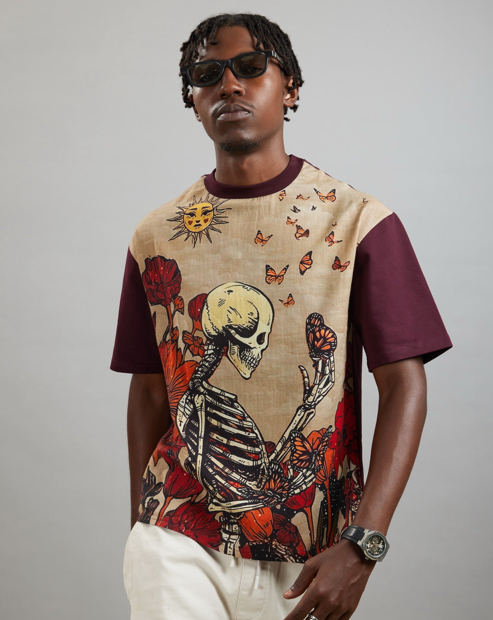 Skeleton Flex (Oversize Linen T-Shirt) – KRAMPSTER®️