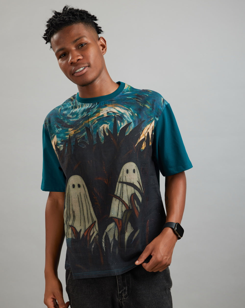 Spook Squad (Oversize Linen T-Shirt) – KRAMPSTER®️