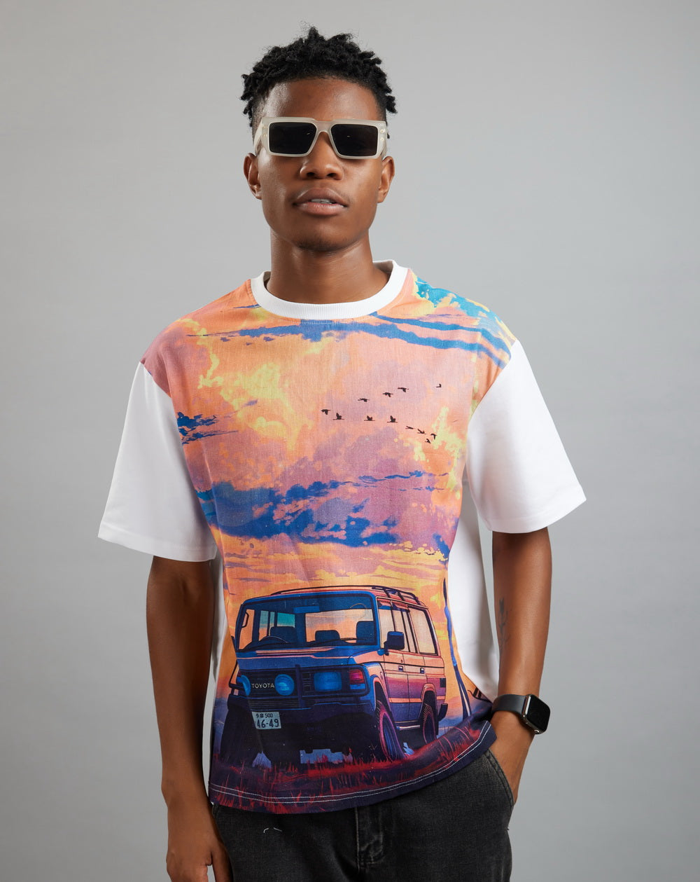 Sunset Drive (Oversize Linen T-Shirt) – KRAMPSTER®️